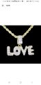 Zzzzzzzzz For Resellers only Notify Receiver Abroad 🗣🗣🗣[No water Touches. Just For outing ]Women Love CZ Pendant 14k Gold Plated 24" Rope Hip Hop