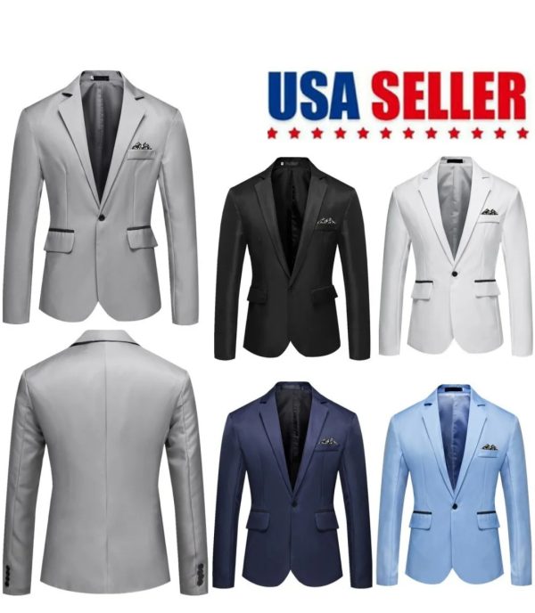 ⚠️⚠️Without adding size under notes. You wont get a tracking number. Click buy now. Add size under notes box before clicking complete order. Call founder for confirmation of your order.  [optional]Men's Tuxedo Jacket Notched Lapel One Button Suit Blazer for Dinner Wedding Prom