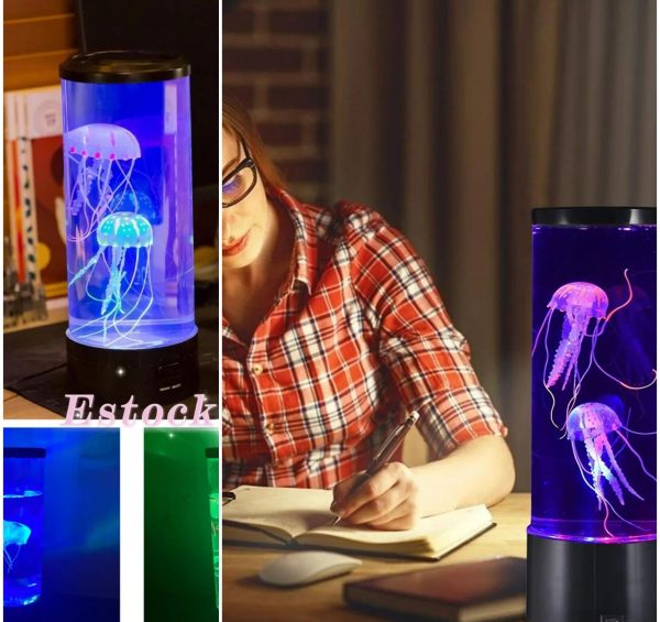 ⚠️⚠️⚠️⚠️⚠️⚠️⚠️Jellyfish Aquarium Mood Lamp Led Night Lights home office gift for girls kids with batteries and rechargeable.