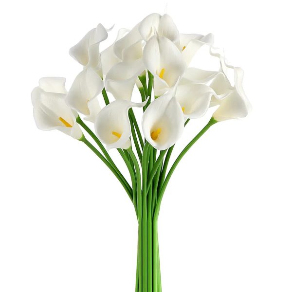 ⚠️⚠️⚠️⚠️⚠️Promo price Don't miss out. EZFLOWERY 10 Artificial Calla Lily Flowers Real Touch Latex Arrangement Bouquet